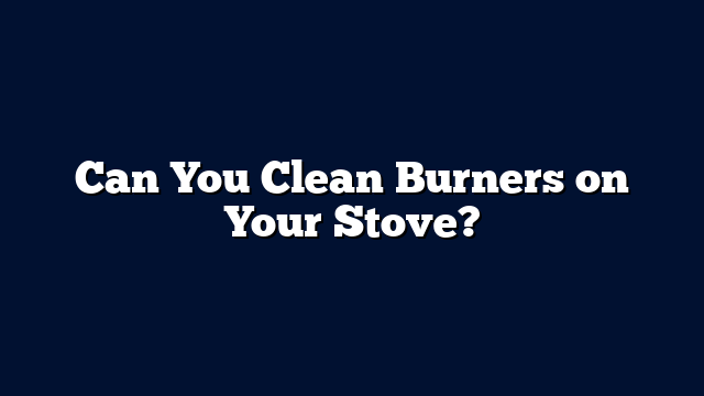 Can You Clean Burners on Your Stove?