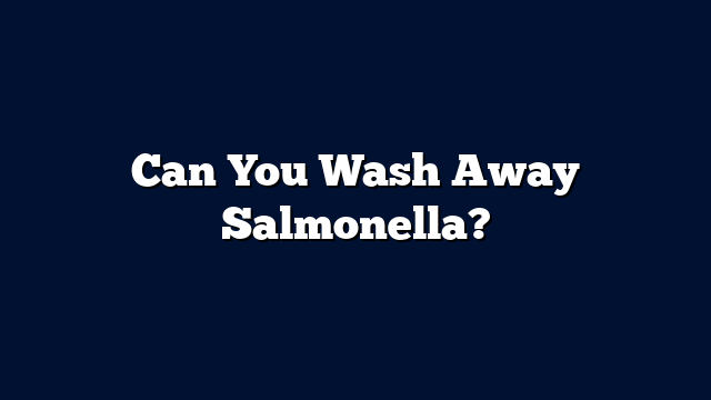 Can You Wash Away Salmonella?